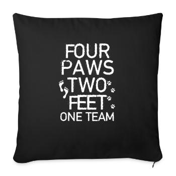 Chien de compagnie personnes pattes équipe cadeau - Housse de coussin décorative 45 x 45 cm - noir - Devant