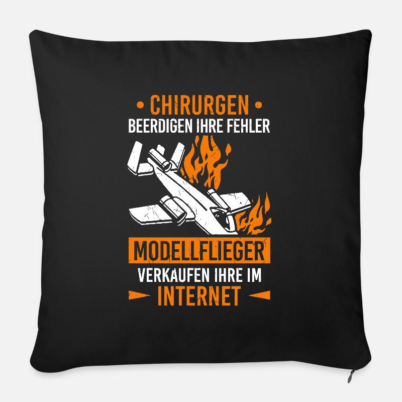 Modellflug verkaufen Modellflieger Flugzeug - Sofakissenbezug 45 x 45 cm - Schwarz