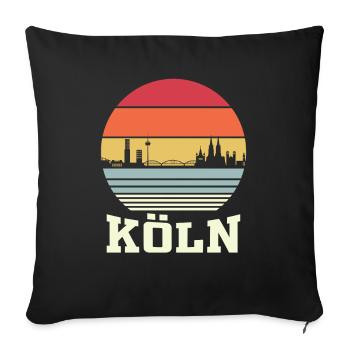 Cologne skyline Cologne cathedral gift idea - Sofa pillowcase 17,3'' x 17,3'' (45 x 45 cm) - black - Front