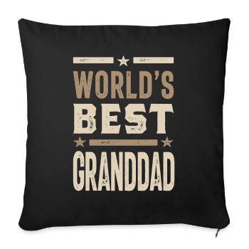 Mens World's Best Granddad Grandpa Gift - Sofa pillowcase 17,3'' x 17,3'' (45 x 45 cm) - black - Front