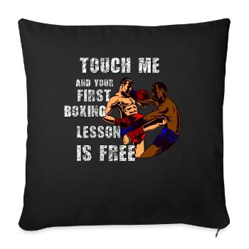 Boxing Design / Cooles Design - Sofakissenbezug 45 x 45 cm - Schwarz - Vorne