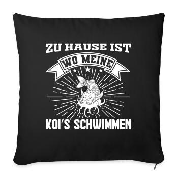 Koi Japan japanischer Koi - Sofakissenbezug 45 x 45 cm - Schwarz - Vorne