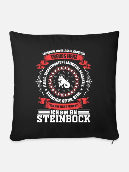 Sternzeichen Steinbock Sternbilder Geschenk - Sofakissenbezug 45 x 45 cm - Schwarz