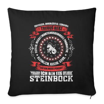 Sternzeichen Steinbock Horoskop - Sofakissenbezug 45 x 45 cm - Schwarz - Vorne