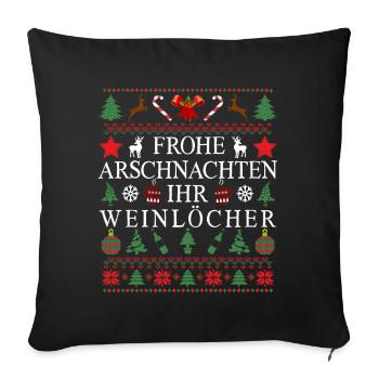 Happy ass nights your Weinlöcher X-Mas gift - Sofa pillowcase 17,3'' x 17,3'' (45 x 45 cm) - black - Front