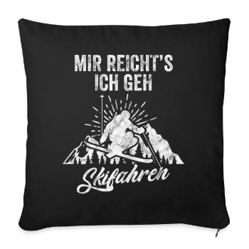 Skifahren Skifahrer Skigebiet & Berge - Sofakissenbezug 45 x 45 cm - Schwarz - Vorne