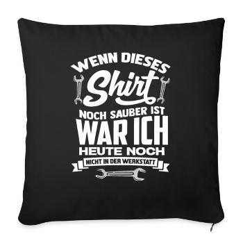 Schrauber Shirt - Sofakissenbezug 45 x 45 cm - Schwarz - Vorne