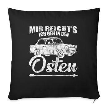 DDR  Trabbi Osten Ossi Deutschland - Sofakissenbezug 45 x 45 cm - Schwarz - Vorne