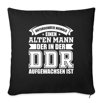 DDR Ossi Ostdeutschland lustiges Sprüche Geschenk - Sofakissenbezug 45 x 45 cm - Schwarz - Vorne