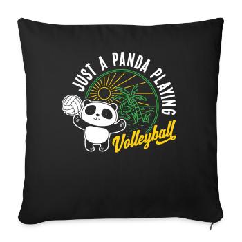 Cadeau de jeu de sport de volley-ball Panda Bear - Housse de coussin décorative 45 x 45 cm - noir - Devant