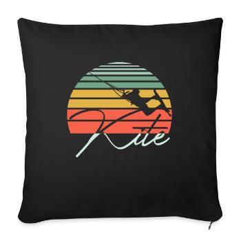 Kitesurf kite surfers - Sofa pillowcase 17,3'' x 17,3'' (45 x 45 cm) - black - Front