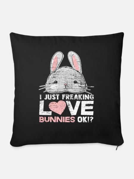 Hase Kaninchen - Sofakissenbezug 45 x 45 cm - Schwarz