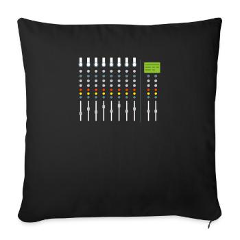 sound engineer - Sofa pillowcase 17,3'' x 17,3'' (45 x 45 cm) - black - Front