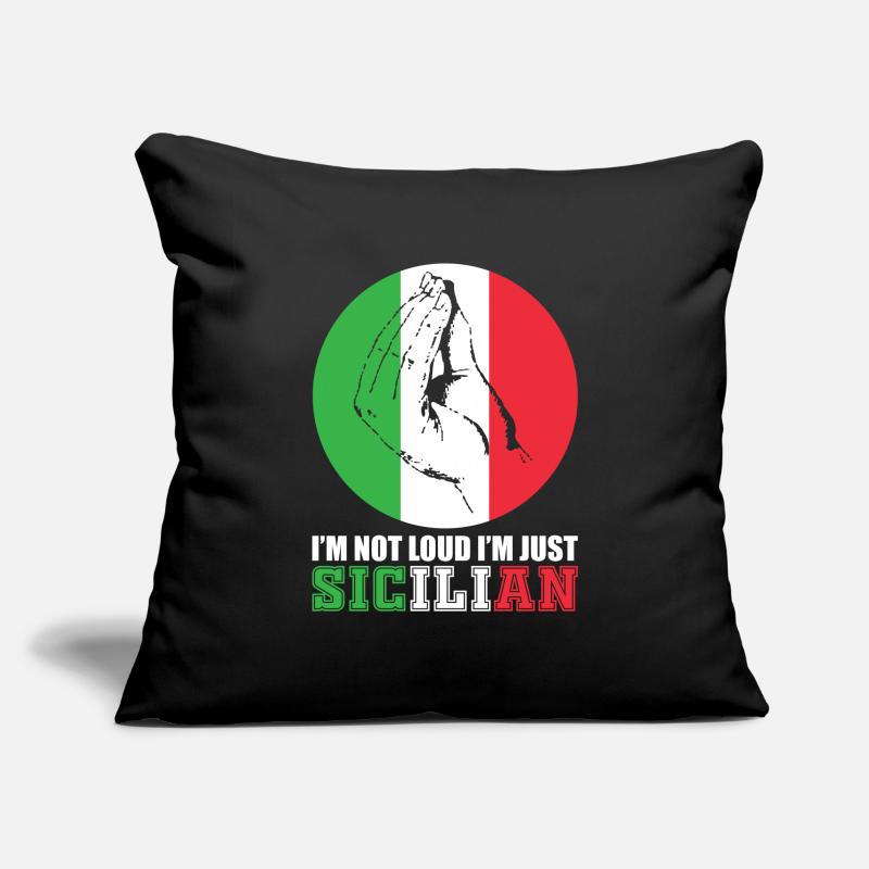 Drapeau de geste de main Italie Sicile Housse de coussin décorative 45 x 45 cm