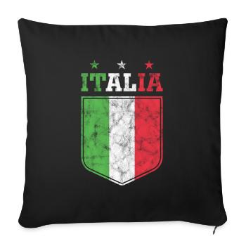 Italia Italian flag coat of arms - Sofa pillowcase 17,3'' x 17,3'' (45 x 45 cm) - black - Front