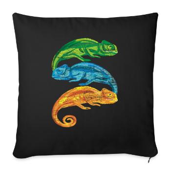Chameleon retro - Sofa pillowcase 17,3'' x 17,3'' (45 x 45 cm) - black - Front
