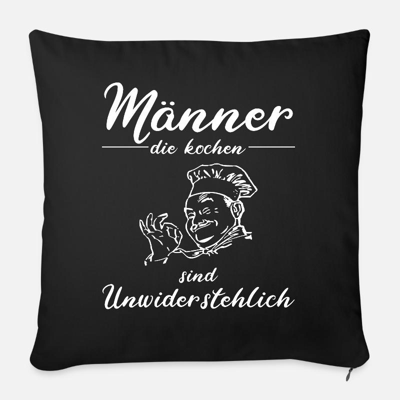 Koch - Männer die kochen sind unwiderstehlich - Sofakissenbezug 45 x 45 cm - Schwarz