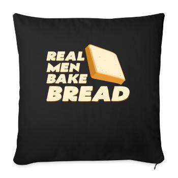 Les vrais hommes font du pain - Housse de coussin décorative 45 x 45 cm - noir - Devant