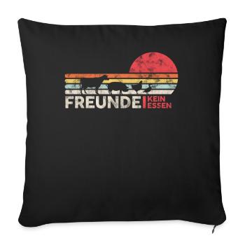 Vegan Veganer Tier Freund Retro Vintage Geschenk - Sofakissenbezug 45 x 45 cm - Schwarz - Vorne
