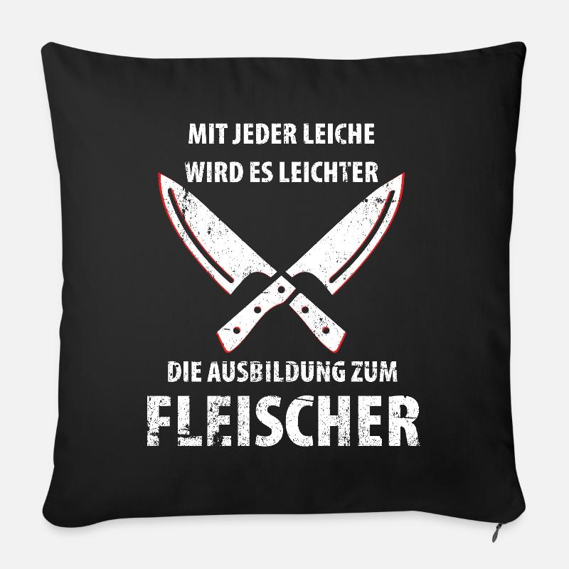Boucher boucher boucher - Housse de coussin décorative 45 x 45 cm - noir