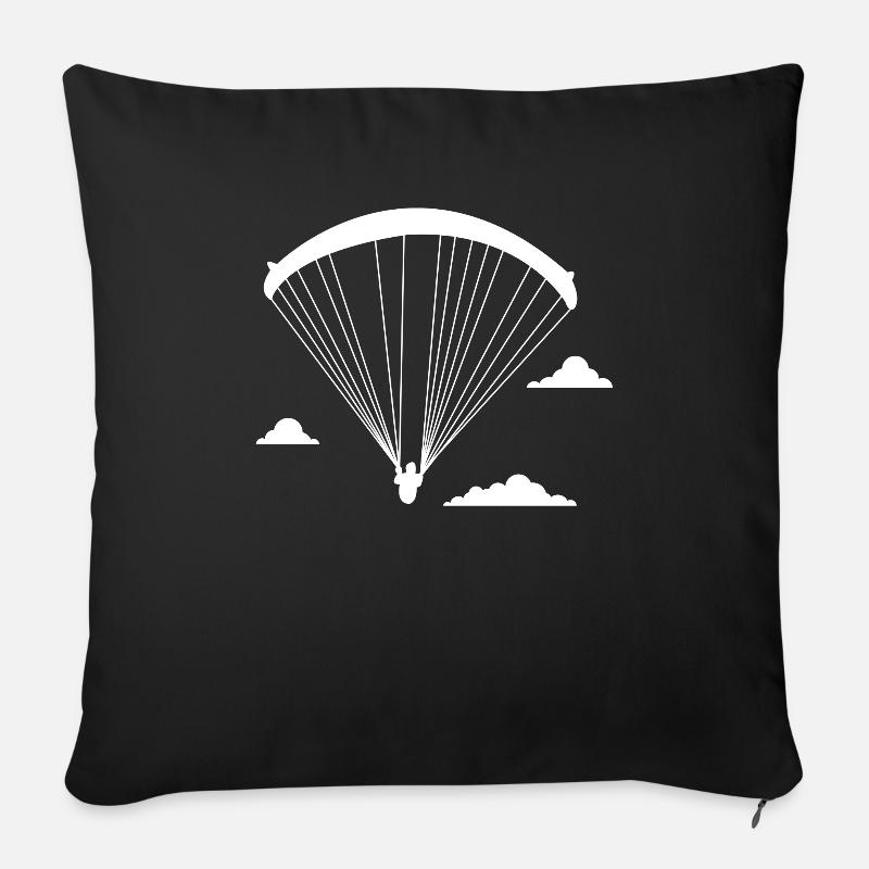 Paragleiten - Sofakissenbezug 45 x 45 cm - Schwarz
