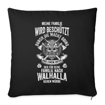 Stolzer Vater - Vatertag Geschenkidee - Sofakissenbezug 45 x 45 cm - Schwarz - Vorne