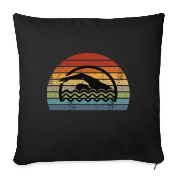 Schwimmen Schwimmer Retro - Sofakissenbezug 45 x 45 cm - Schwarz - Vorne