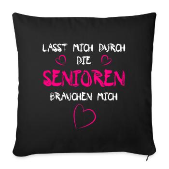 Geriatric nurse - care - Sofa pillowcase 17,3'' x 17,3'' (45 x 45 cm) - black - Front