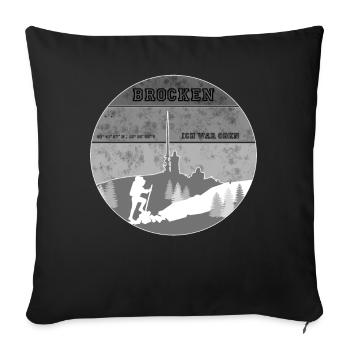 I go hiking - Brocken Harz - Sofa pillowcase 17,3'' x 17,3'' (45 x 45 cm) - black - Front