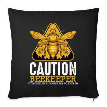 Apiculteur Apiculteur Garde des abeilles - Housse de coussin décorative 45 x 45 cm - noir - Devant