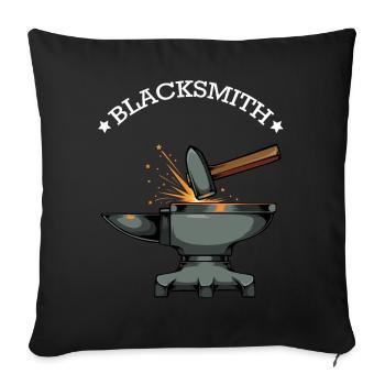 Étincelles et enclume de la forge - Housse de coussin décorative 45 x 45 cm - noir - Devant