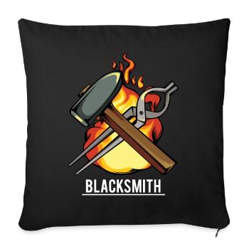 L’art de l’outil de feu du forgeron - Housse de coussin décorative 45 x 45 cm - noir - Devant