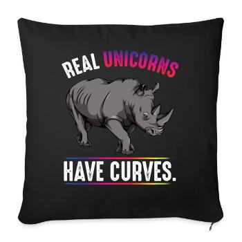 Real Unicorns Have Curves - Sofakissenbezug 45 x 45 cm - Schwarz - Vorne