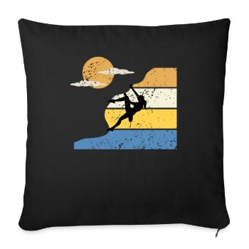 Women climbing bouldering climber climbing sport - Sofa pillowcase 17,3'' x 17,3'' (45 x 45 cm) - black - Front