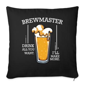Verre d’épicéa Biermeister - Housse de coussin décorative 45 x 45 cm - noir - Devant