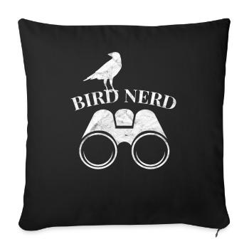 Nerd d'oiseau - Housse de coussin décorative 45 x 45 cm - noir - Devant