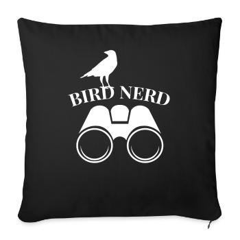 Nerd d'oiseau - Housse de coussin décorative 45 x 45 cm - noir - Devant