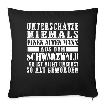 Schwarzwald Württemberg Feldberg Mittelgebirge - Sofakissenbezug 45 x 45 cm - Schwarz - Vorne