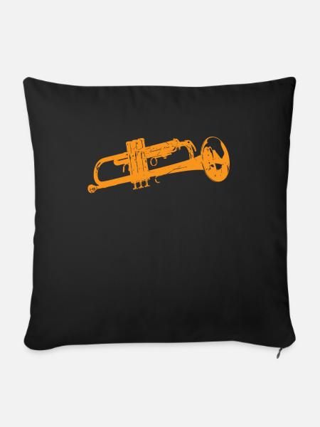 Blasinstrument - Sofakissenbezug 45 x 45 cm - Schwarz