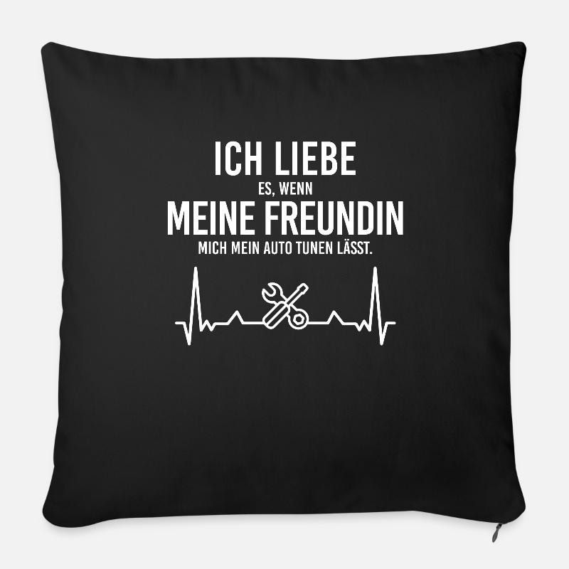 Freundin Auto Tunen Schrauber Mechatroniker - Sofakissenbezug 45 x 45 cm - Schwarz