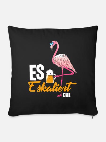 Flamingo Eskaliert - Sofakissenbezug 45 x 45 cm - Schwarz