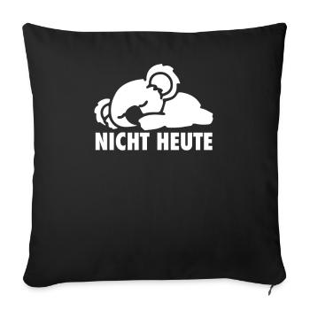Koala Faul chillen nicht heute Sprüche Geschenk - Sofakissenbezug 45 x 45 cm - Schwarz - Vorne