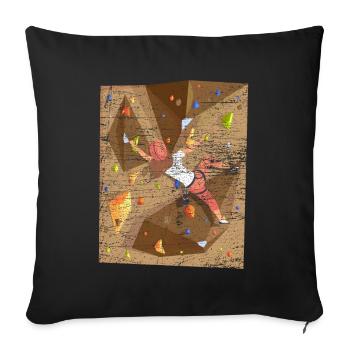 Mur d'escalade d'escalade - Housse de coussin décorative 45 x 45 cm - noir - Devant