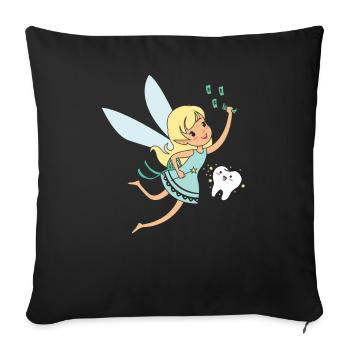 Funny tooth fairy tooth fairy gift - Sofa pillowcase 17,3'' x 17,3'' (45 x 45 cm) - black - Front