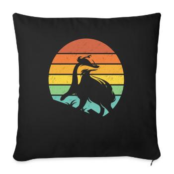 Honey Badger Retro Gift - Sofa pillowcase 17,3'' x 17,3'' (45 x 45 cm) - black - Front