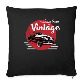 Biker rockabilly vintage des années 50 - Housse de coussin décorative 45 x 45 cm - noir - Devant