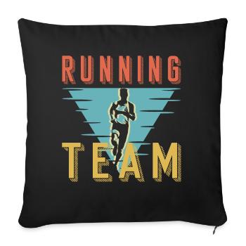 Retro Running Team Sprint Club Graphic - Sofa pillowcase 17,3'' x 17,3'' (45 x 45 cm) - black - Front