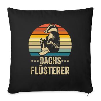 Dachs Flüsterer Retro Geschenk - Sofakissenbezug 45 x 45 cm - Schwarz - Vorne