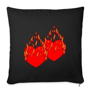 Heart Valentin Love Flame Romantic - Sofa pillowcase 17,3'' x 17,3'' (45 x 45 cm) - black - Front