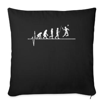 Motif vintage évolution de Fistball - Housse de coussin décorative 45 x 45 cm - noir - Devant